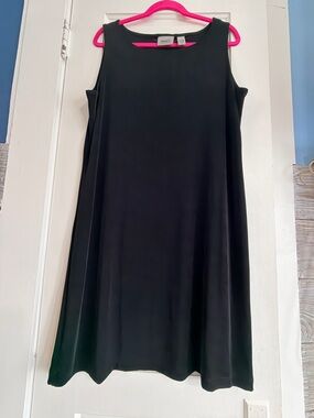 Chico’s Travelers Fabric Black Sleeveless A-Line Dress size 3.